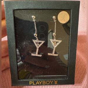 Playboy Champagne/Martini glass earring